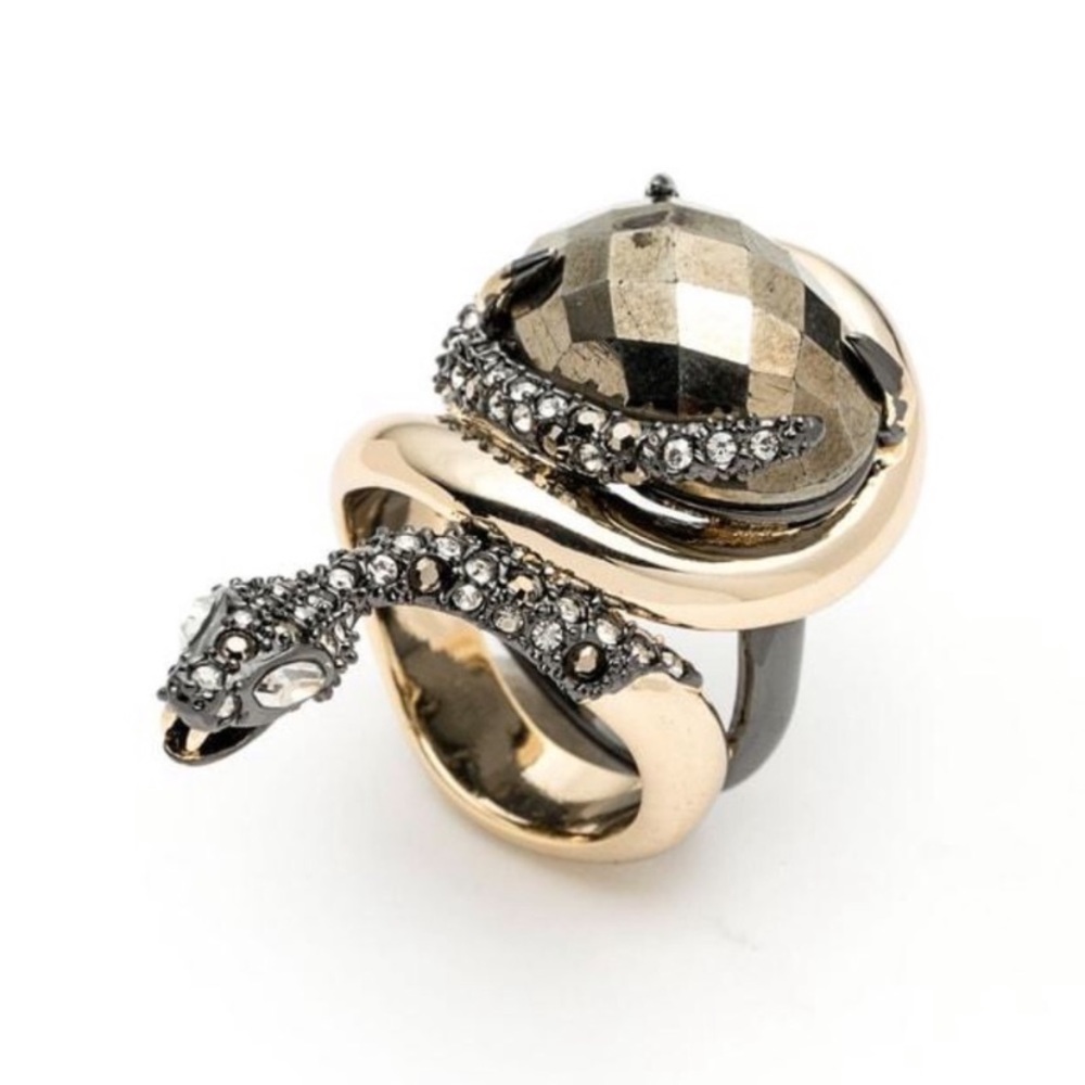 Alexis Bittar Vanitas Coiled Serpent Crystal Snake  Cocktail Ring - Picture 11 of 16